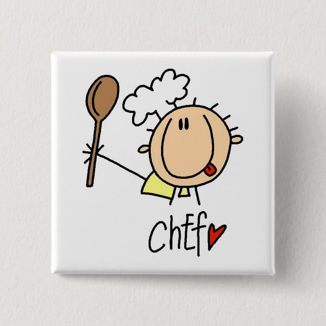 Chapa Cuadrada Chef masculino (Anverso)
