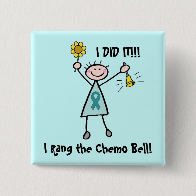 Chapa Cuadrada Chemo Bell - cáncer de cuello del útero (Anverso)