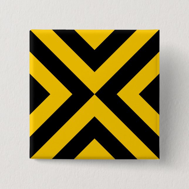 Chapa Cuadrada Chevrons amarillo y negro (Anverso)