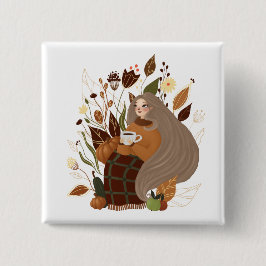 Chapa Cuadrada Chica acogedor de otoño