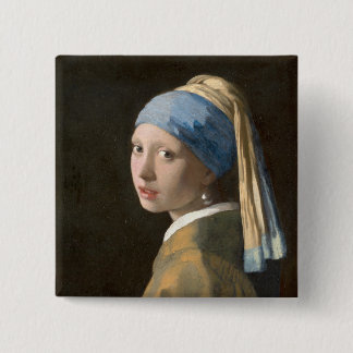 Chapa Cuadrada Chica con arte Pearl Earring-Johannes Vermeer