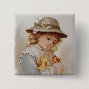 Chapa Cuadrada Chica con pollos para bebés