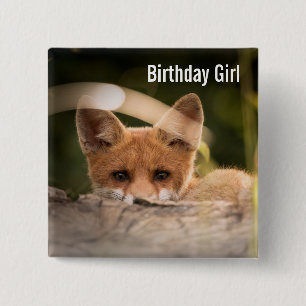 Chapa Cuadrada Chica de cumpleaños foto de un pequeño y lindo Nar