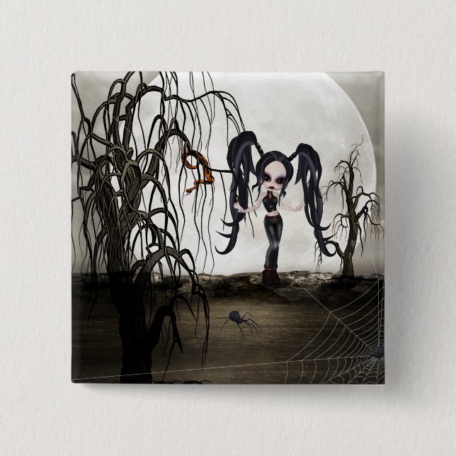 Chapa Cuadrada Chica de Gótico de Sepia (Anverso)