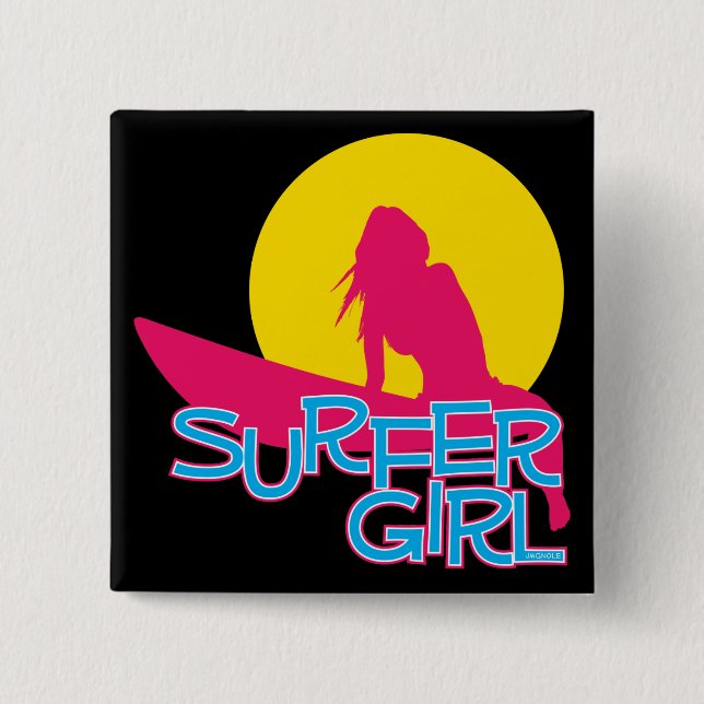 Chapa Cuadrada Chica de la persona que practica surf (Anverso)