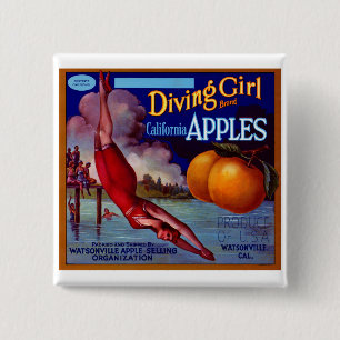 Chapa Cuadrada Chica de submarinismo California Apples
