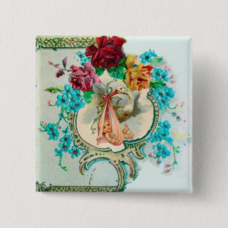 CHAPA CUADRADA CHICA DE TORNILLAS BABY SHOWER/PINK ROSES FLORES A