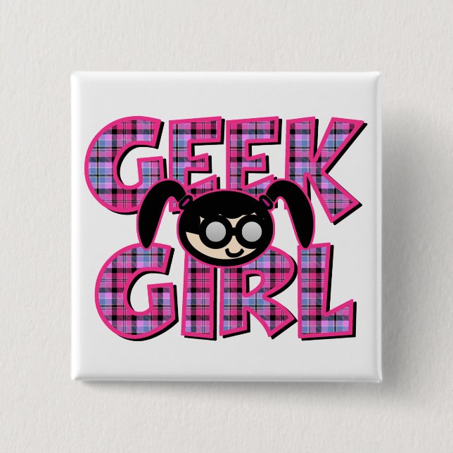 Chapa Cuadrada Chica geek con gráfico (Anverso)
