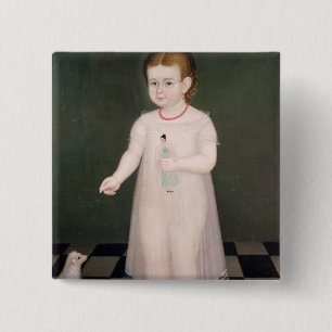 Chapa Cuadrada Chica joven con una muñeca, 1838
