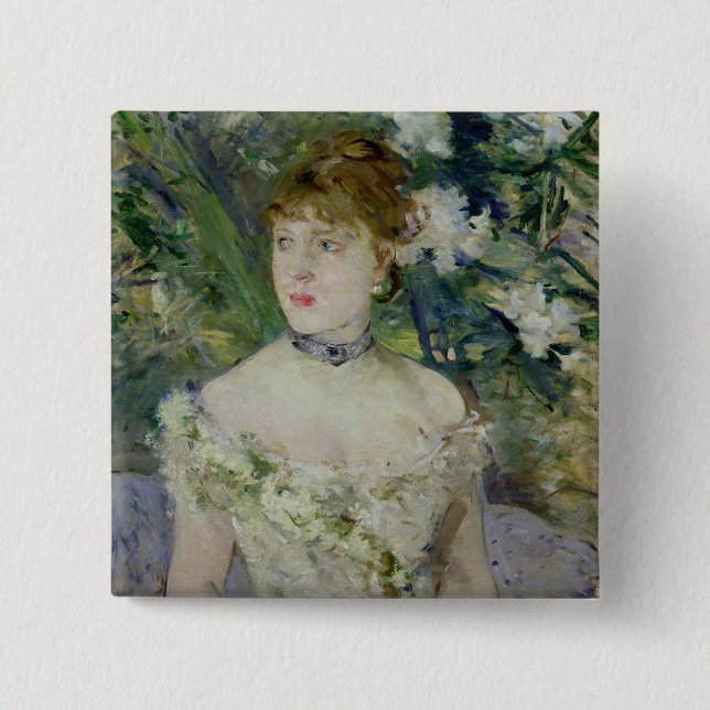 Chapa Cuadrada Chica joven en un vestido de bola, 1879 (Anverso)