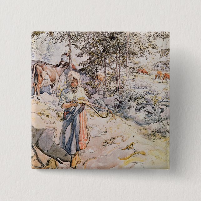 Chapa Cuadrada Chica joven que teje, 1905 (Anverso)