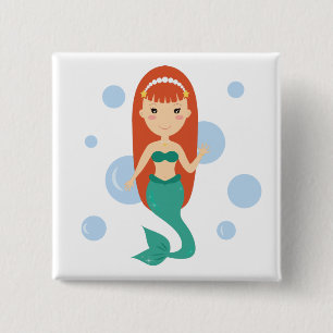 Chapa Cuadrada Chica personalizado Mermaid princesa