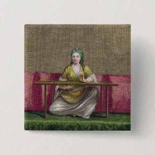 Chapa Cuadrada Chica turco, bordando, siglo XVIII (engravin