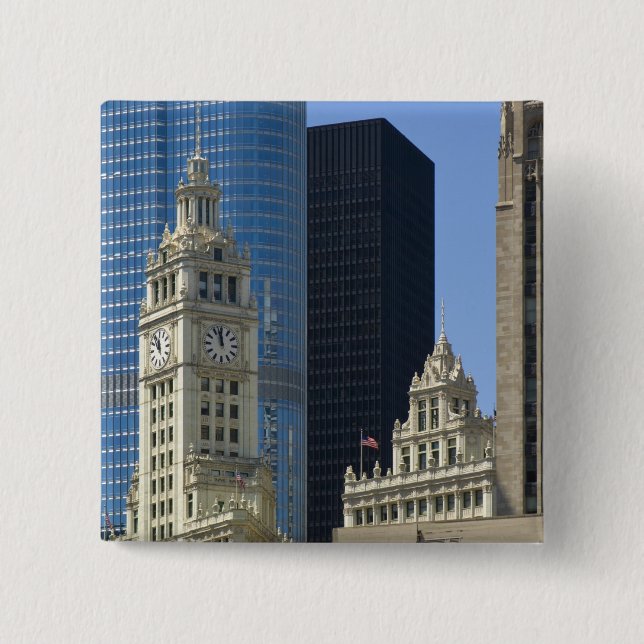 Chapa Cuadrada Chicago, Edificio Wrigley con Trump Hotel & (Anverso)