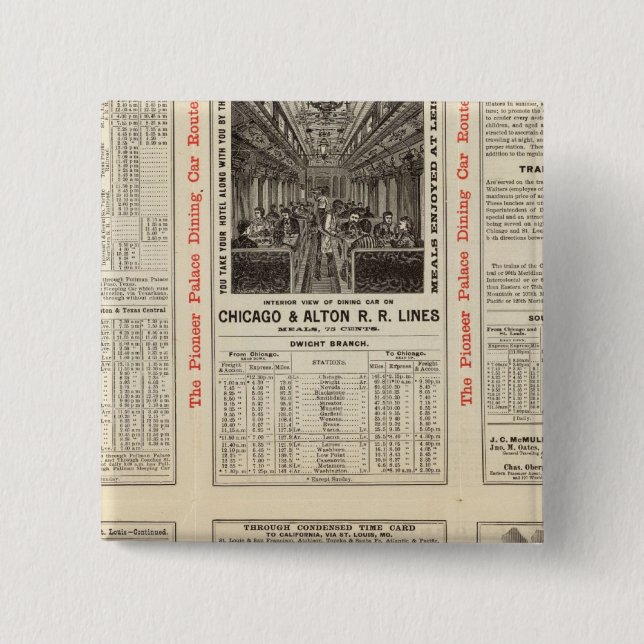 Chapa Cuadrada Chicago y Alton Railroad 3 (Anverso)