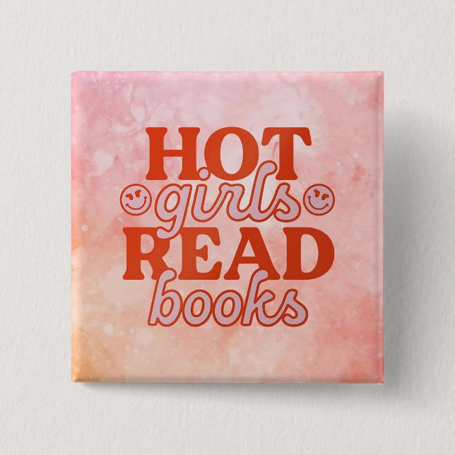 Chapa Cuadrada Chicas Calientes Leen Libros (Anverso)