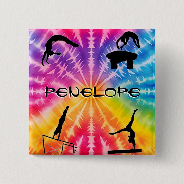 Chapa Cuadrada Chicas Gimnasia Arco de Arco Iris (Anverso)