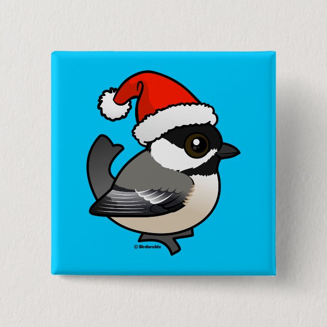 Chapa Cuadrada Chickadee Santa (Anverso)