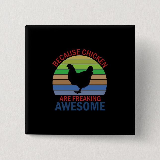 Chapa Cuadrada Chicken Lover | El pollo es asombroso (Anverso)