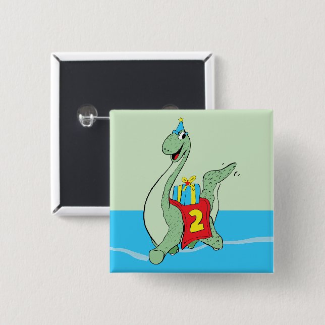 Chapa Cuadrada Chico, Dinosaurio de cumpleaños (Anverso y reverso)