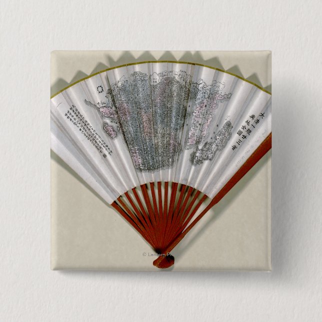 Chapa Cuadrada China frente a un mapa de fans (Anverso)