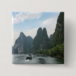 Chapa Cuadrada China, Guilin, río Li, Barcos de río alineados