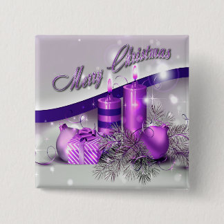 Chapa Cuadrada Chispa púrpura de las velas del navidad