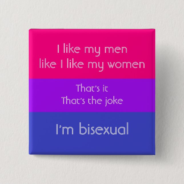 Chapa Cuadrada Chiste bisexual (Anverso)