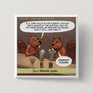 Chapa Cuadrada Chistes de Silly Beaver Personalizado gracioso