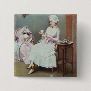 Chapa Cuadrada Chocolate caliente (aceite en lona)