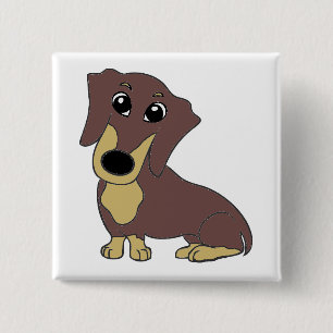 Chapa Cuadrada chocolate dachshund y personalizado de bronceado