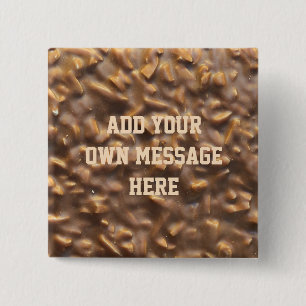 Chapa Cuadrada Chocolate Granular Personalizado Texto Personaliza