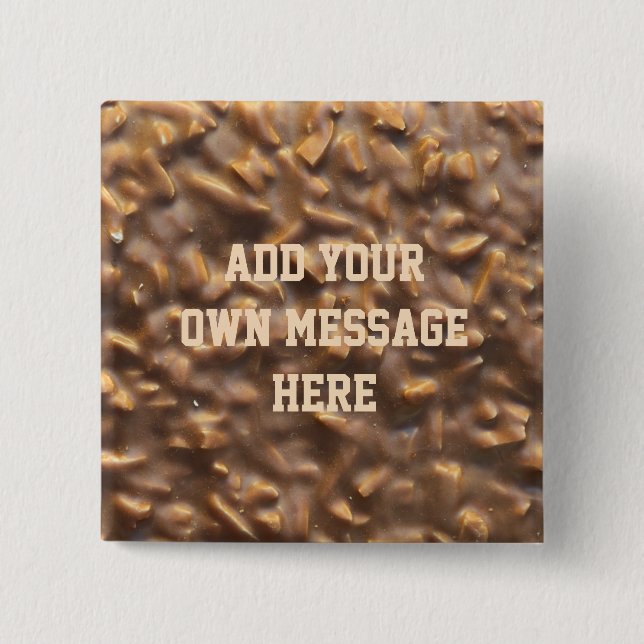 Chapa Cuadrada Chocolate Granular Personalizado Texto Personaliza (Anverso)