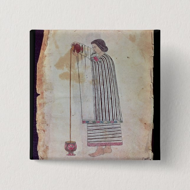 Chapa Cuadrada Chocolate preparado indio mexicano, del códice (Anverso)