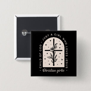 Chapa Cuadrada Christian cita sólo a un chica que ama a Jesús neg