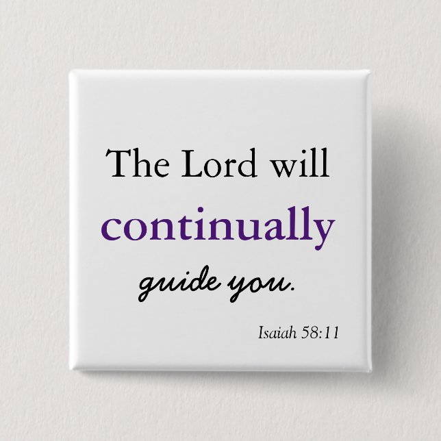 Chapa Cuadrada Christian Scripture The Lord will Guide You (Anverso)