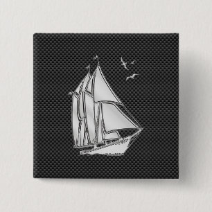 Chapa Cuadrada Chrome como Regatta Sailboat en decoración de fibr