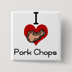Chapa Cuadrada Chuleta de cerdo del amor-corazón I