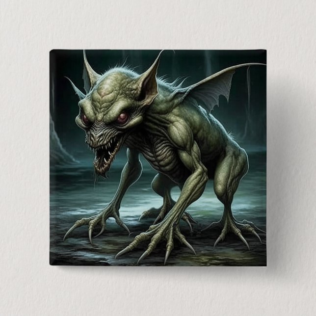 Chapa Cuadrada Chupacabra - Monstruos criptográficos o animales (Anverso)