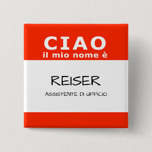 Chapa Cuadrada CIAO il mio nome