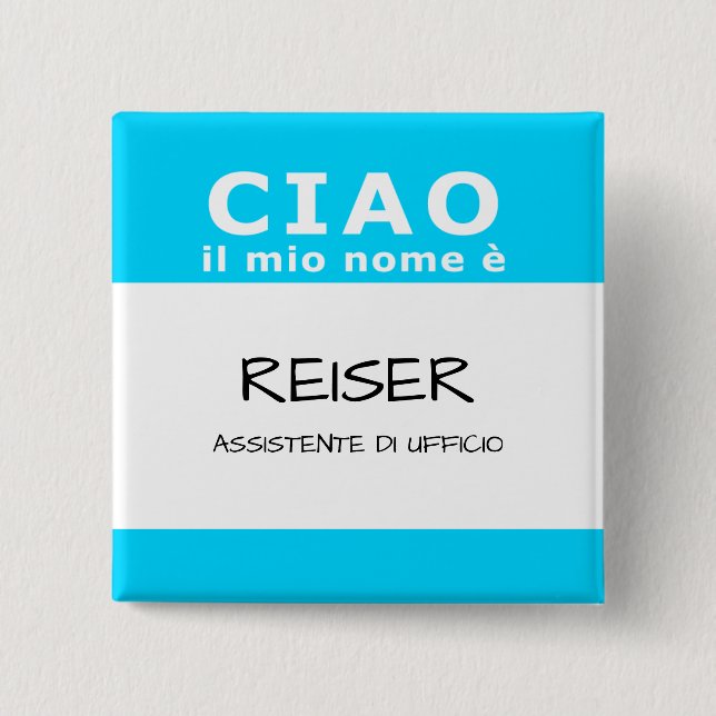 Chapa Cuadrada CIAO il mio nome (Anverso)