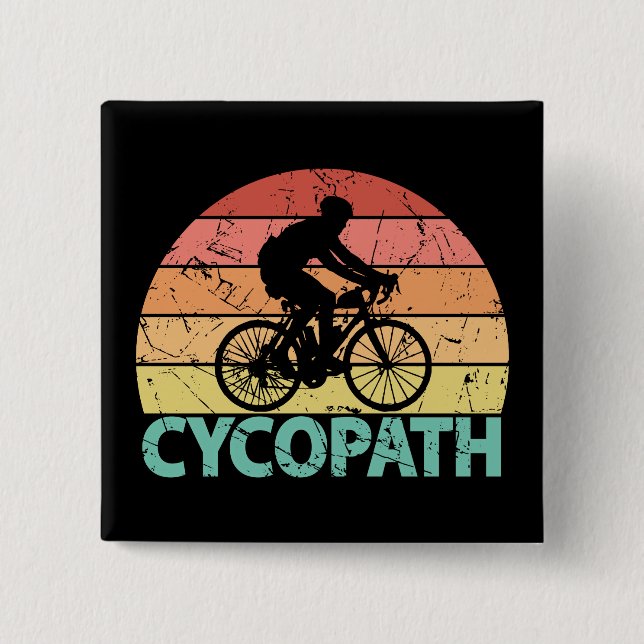 Chapa Cuadrada Ciclismo divertido Cycopath (Anverso)