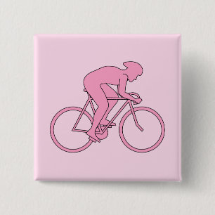 Chapa Cuadrada Ciclista en rosa