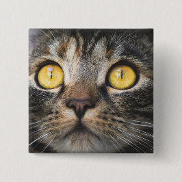 Chapa Cuadrada Cierre de gato con ojos amarillos