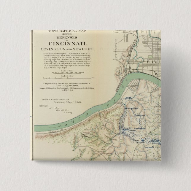 Chapa Cuadrada Cincinnati, Covington, Newport (Anverso)