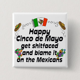 Chapa Cuadrada Cinco divertido de Mayo