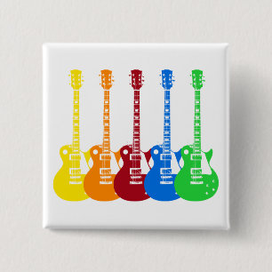 Chapa Cuadrada Cinco Guitars eléctricos coloridos