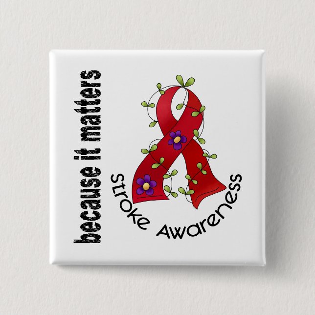 Chapa Cuadrada Cinta 3 de la flor del movimiento (Anverso)