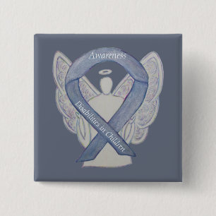 Chapa Cuadrada Cinta Angel Pin de la Cinta de Sensibilización sob
