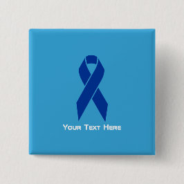 Chapa Cuadrada Cinta azul para la sensibilización sobre el cáncer